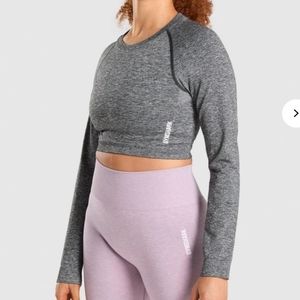 Gymshark NWOT Adapt Marl Seamless Long Sleeve Crop Top - Small